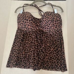 Swim‎ Top Leopard Print Halter